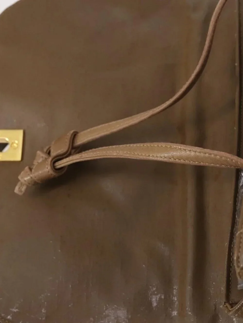 CHANEL Matelasse Backpack Coated Canvas Brown Gold CC Auth 142441